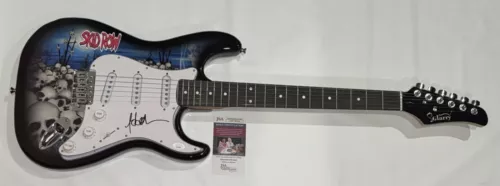 SEBASTIAN BACH SIGNED SKULL ELECTRIC GUITAR SKID ROW JSA COA