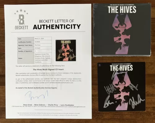 SIGNED ENTIRE BAND THE HIVES DEATH OF RANDY F CD AUTOGRAPHED BAS BECKETT COA COLLECTIBLE MEMORABILIA