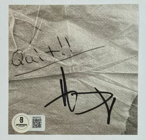 SIGNED HARDY QUIT AUTOGRAPHED CD COVER ART CARD & CD BAS BECKETT COA CERTIFIED COLLECTIBLE MEMORABILIA
