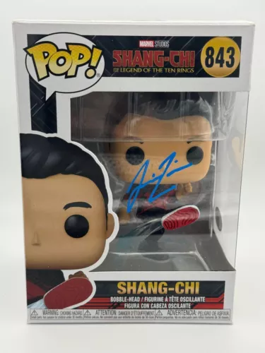 SIMU LIU “SHANG-CHI” AUTOGRAPH SIGNED FUNKO POP 843 BOBBLEHEAD FIGURE ACOA COLLECTIBLE MEMORABILIA
