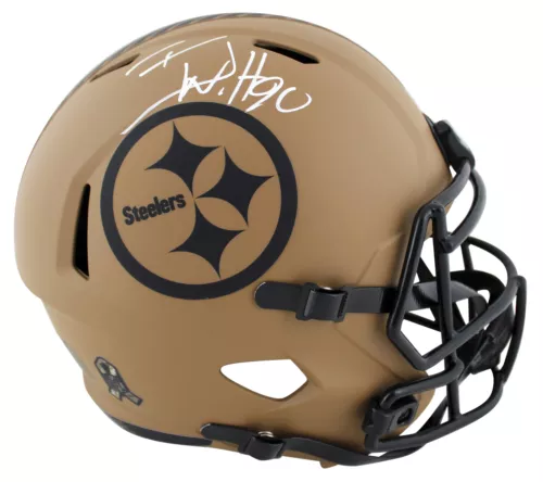 STEELERS T.J. WATT SIGNED SALUTE TO SERVICE II F/S SPEED REP HELMET BAS WITNESS COLLECTIBLE MEMORABILIA
