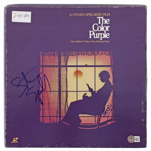 STEVEN SPIELBERG & WHOOPI GOLDBERG SIGNED COLOR PURPLE LASER DISC BOX COVER BAS COLLECTIBLE MEMORABILIA