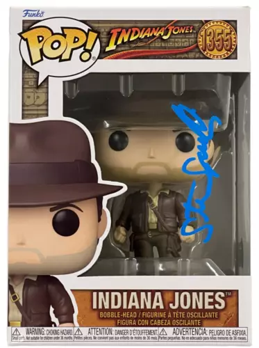 STEVEN SPIELBERG SIGNED INDIANA JONES FUNKO 1355 AUTHENTIC AUTOGRAPH BECKETT LOA COLLECTIBLE MEMORABILIA