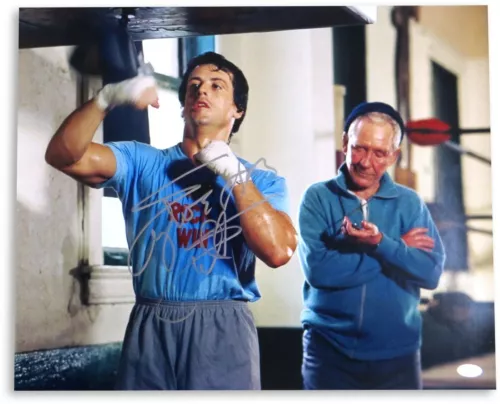 SYLVESTER STALLONE SIGNED AUTOGRAPHED 16X20 PHOTO ROCKY SPEEDBAG JSA XX29235 COLLECTIBLE MEMORABILIA
