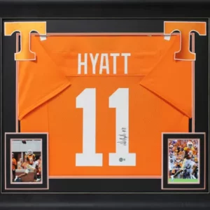 Tennessee Jalin Hyatt Authentic Signed Orange Pro Style Framed Jersey BAS Wit