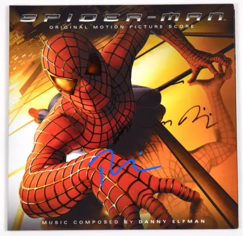 Tobey Maguire & Sam Raimi Signed Spider-Man Soundtrack Vinyl Album Autograph BAS