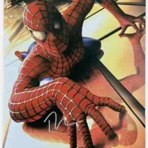 Tobey Maguire Signed Autograph Spider-Man 12x18 Movie Poster Photo Beckett COA