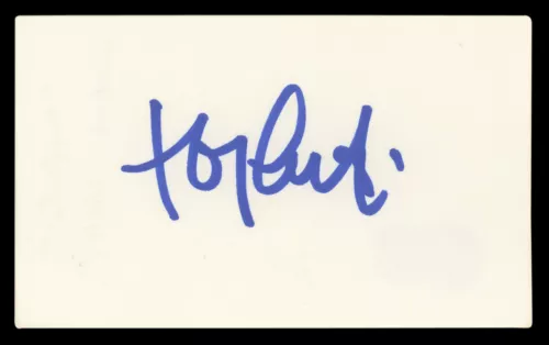 TONY CURTIS SOME LIKE IT HOT AUTHENTIC SIGNED 3×5 INDEX CARD BAS #BL98536 COLLECTIBLE MEMORABILIA