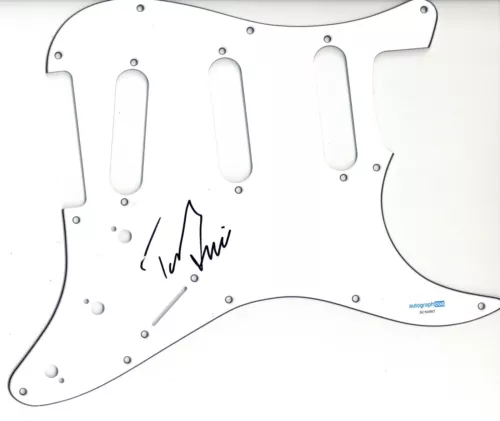TONY LEVIN SIGNED AUTOGRAPH STRAT GUITAR PICKGUARD ACOA KING CRIMSON LEGEND COLLECTIBLE MEMORABILIA