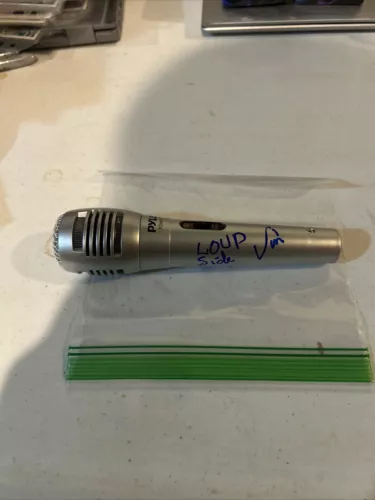 VINNIE DOMBROSKI SPONGE SIGNED AUTOGRAPH MICROPHONE ACOA ROCK STAR COLLECTIBLE MEMORABILIA