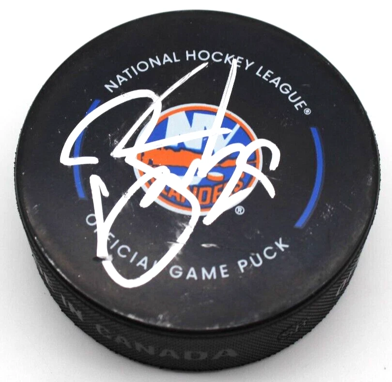 Brock Nelson Signed New York Islander Official Game Puck w/Beckett COA BR32506