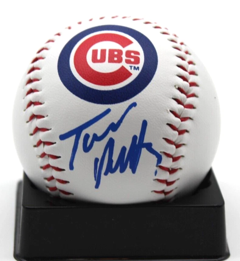 Tom Ricketts Signed Chicago Cubs Major League Logo Ball w/Beckett BAS BR93266