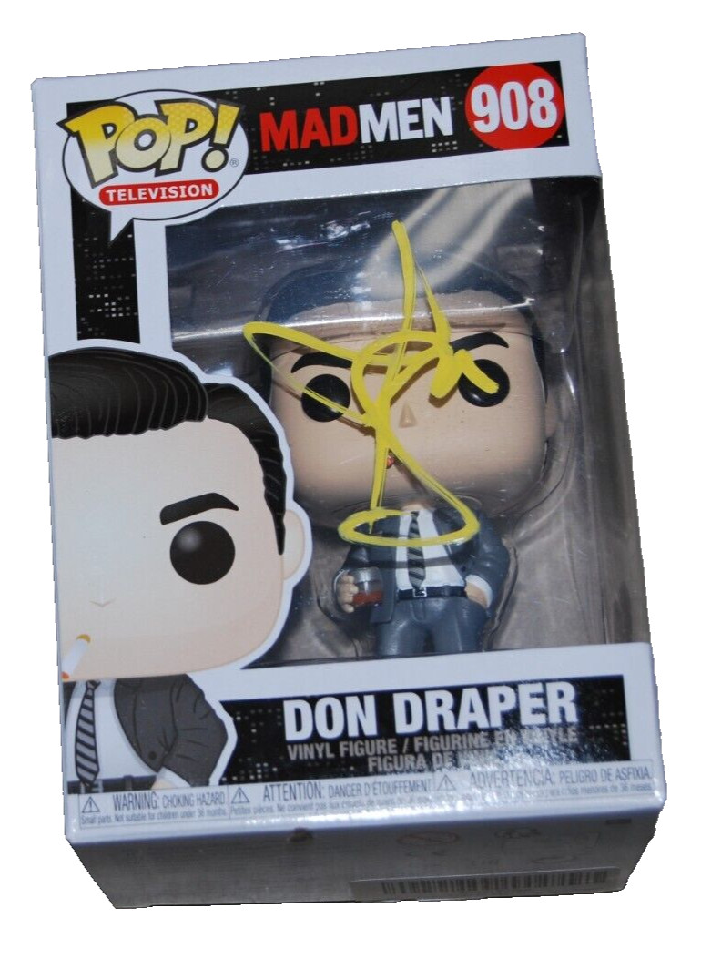 JON HAMM signed (MAD MEN) Don Draper Funko pop #908 BECKETT BAS BR25966
