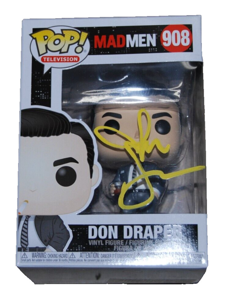 JON HAMM signed (MAD MEN) Don Draper Funko pop #908 BECKETT BAS BR25967