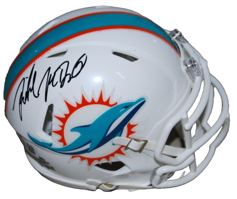 MIKE MCDANIEL signed (MIAMI DOLPHINS) mini football helmet BECKETT BAS BR32589
