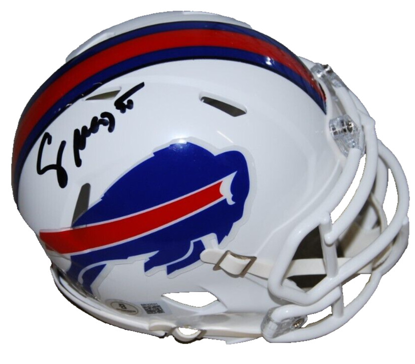 SEAN MCDERMOTT signed (BUFFALO BILLS) mini football helmet BECKETT BAS BR32531
