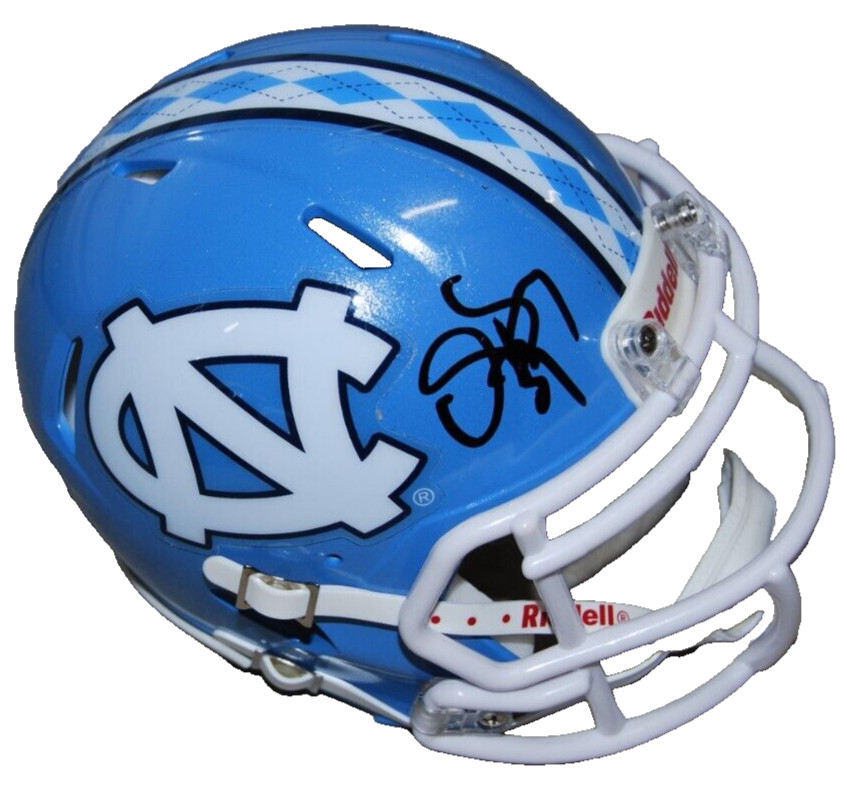 DRE BLY signed (NORTH CAROLINA TAR HEELS) mini football helmet BECKETT BR32584