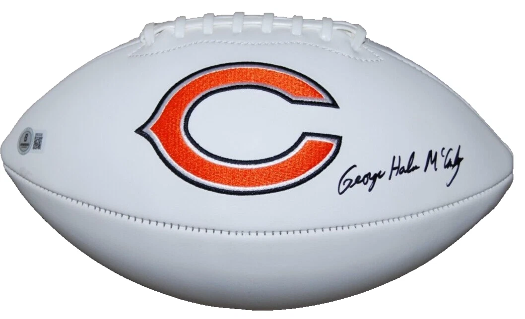 GEORGE HALAS MCCASKEY signed (CHICAGO BEARS) full size football BECKETT BR63090