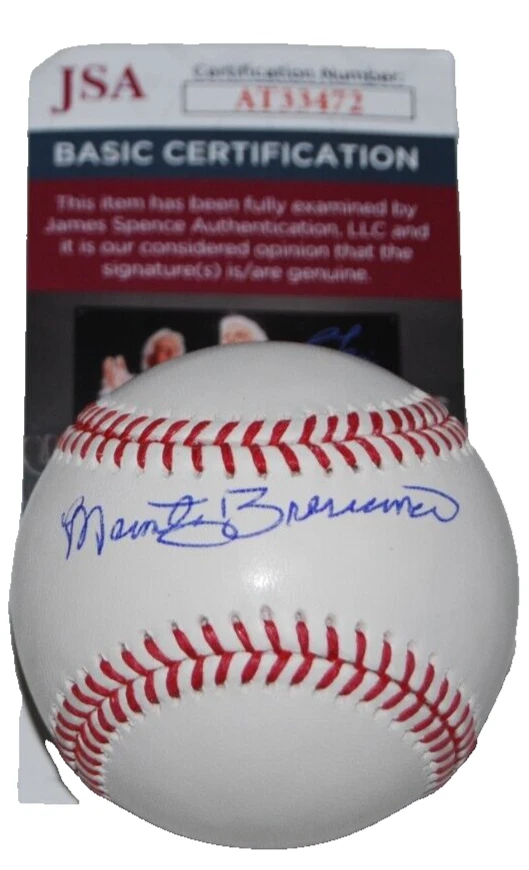 MARTY BRENNEMAN signed (CINCINNATI REDS) Major League OML baseball JSA AT33472