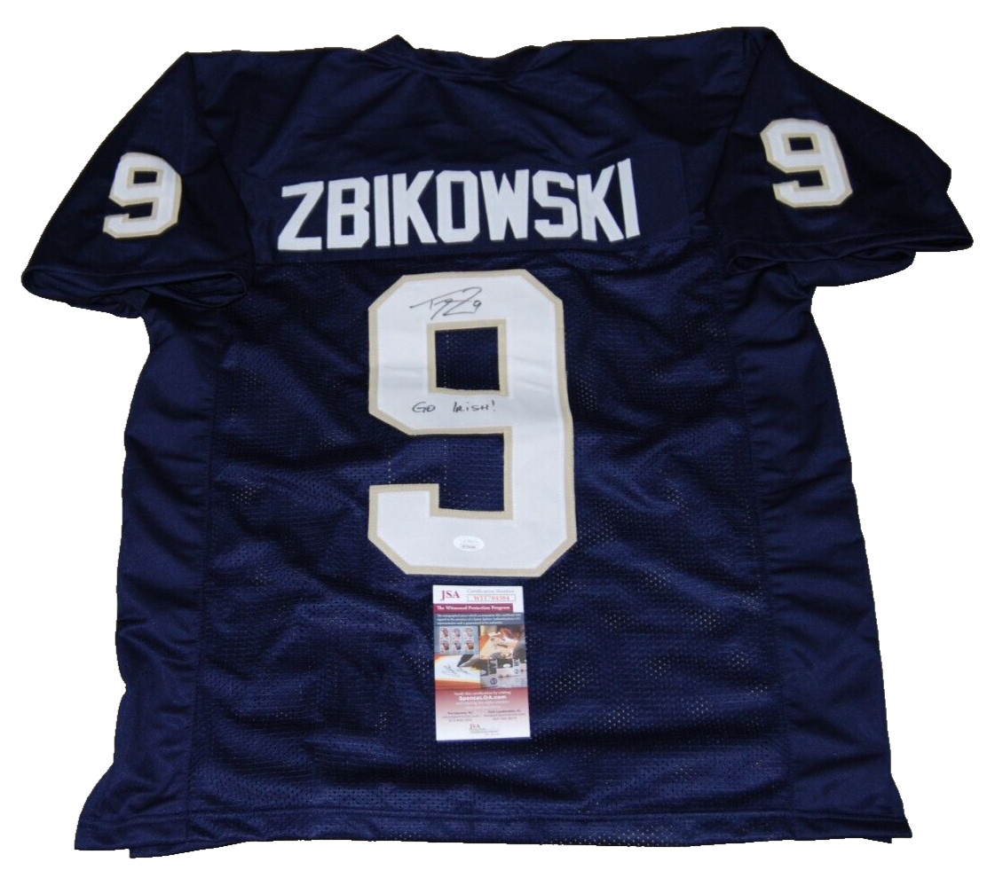 TOM ZBIKOWSKI signed (NOTRE DAME FIGHTING IRISH) Navy football jersey JSA
