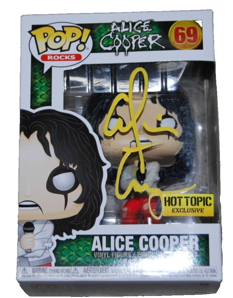 ALICE COOPER SIGNED (HOT TOPIC EXCLUSIVE) FUNKO POP #69 BECKETT BAS BR25970 COLLECTIBLE MEMORABILIA