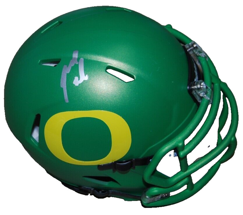 JABBAR MUHAMMAD signed (OREGON DUCKS) mini football helmet BECKETT BAS BR32527