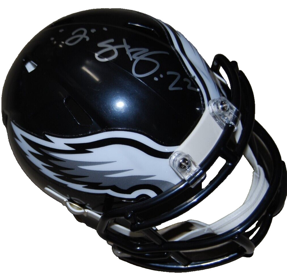 DUCE STALEY signed (PHILADELPHIA EAGLES) mini football helmet BECKETT BR63129