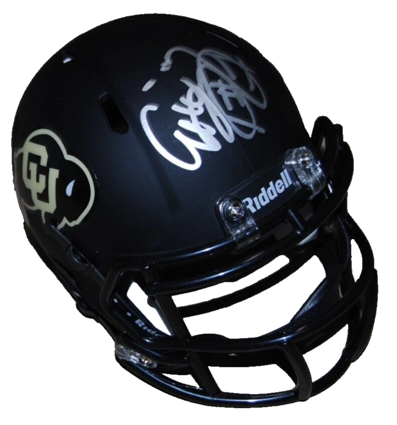 ERIC BIENIEMY signed (COLORDAO BUFFALOES) mini football helmet BECKETT BR32612