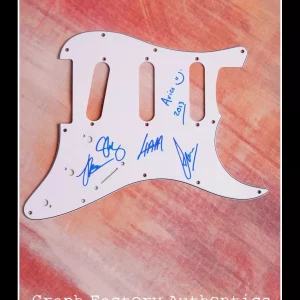 **GFA Musical Band *ARIA* Signed Electric Pickguard for Guitar A2 COA**