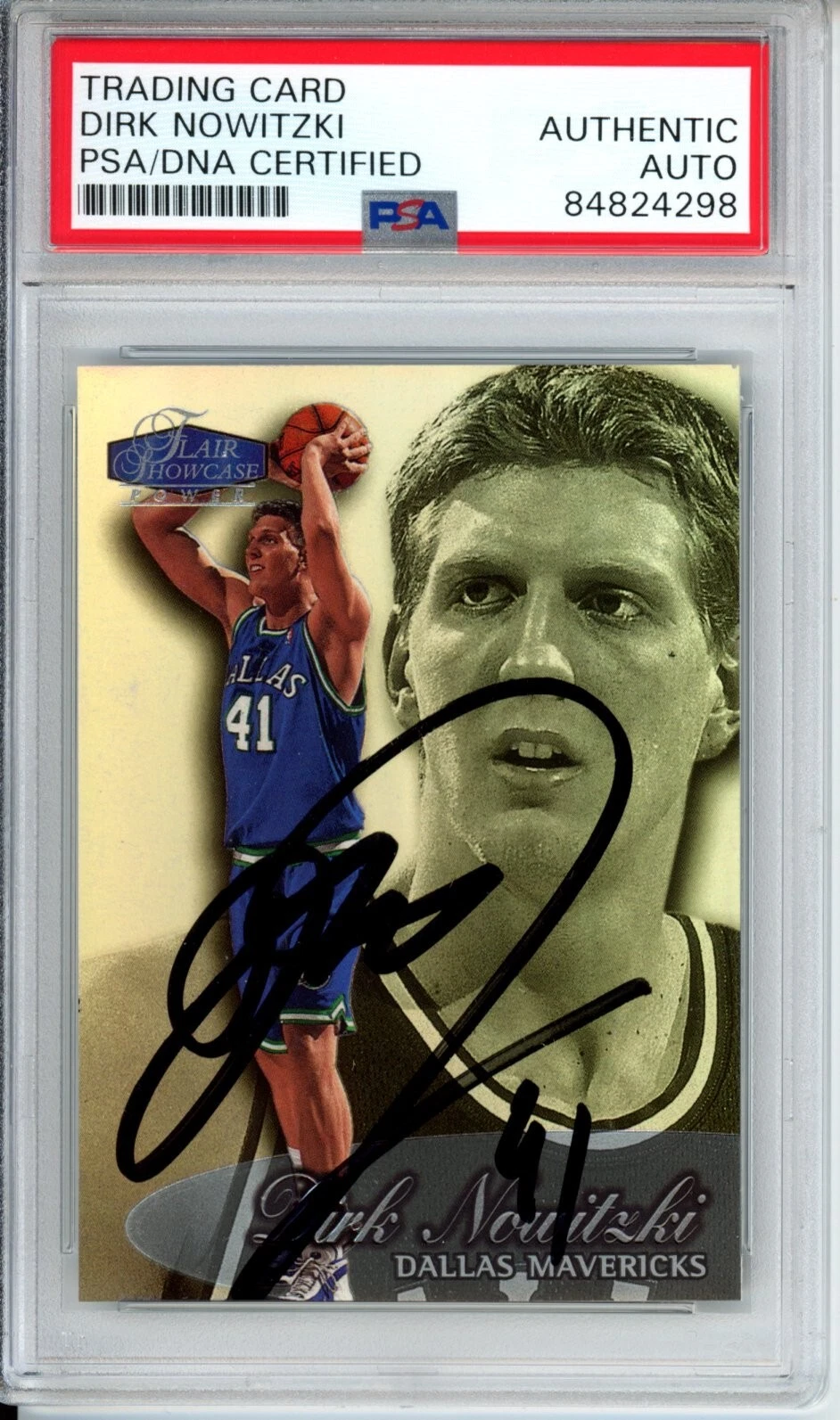 1998 Flair Showcase Dirk Nowitzki Rookie Card RC Signed PSA DNA AUTOGRAPH HOF