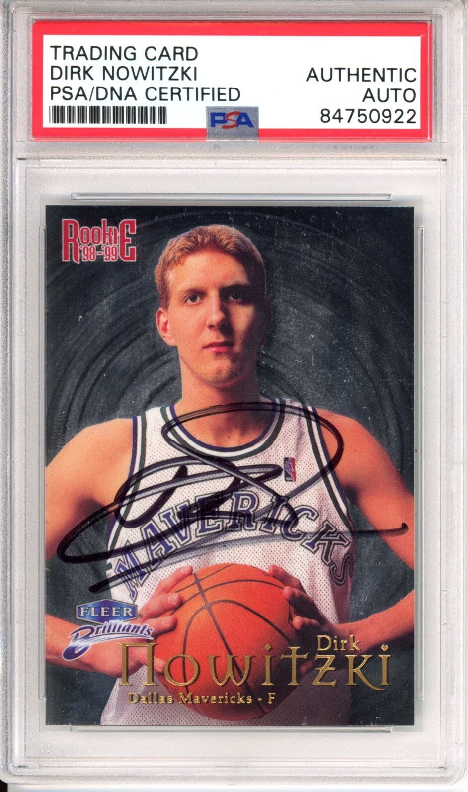 1998 Fleer Brilliants Dirk Nowitzki Rookie RC Card Signed PSA DNA AUTOGRAPH HOF