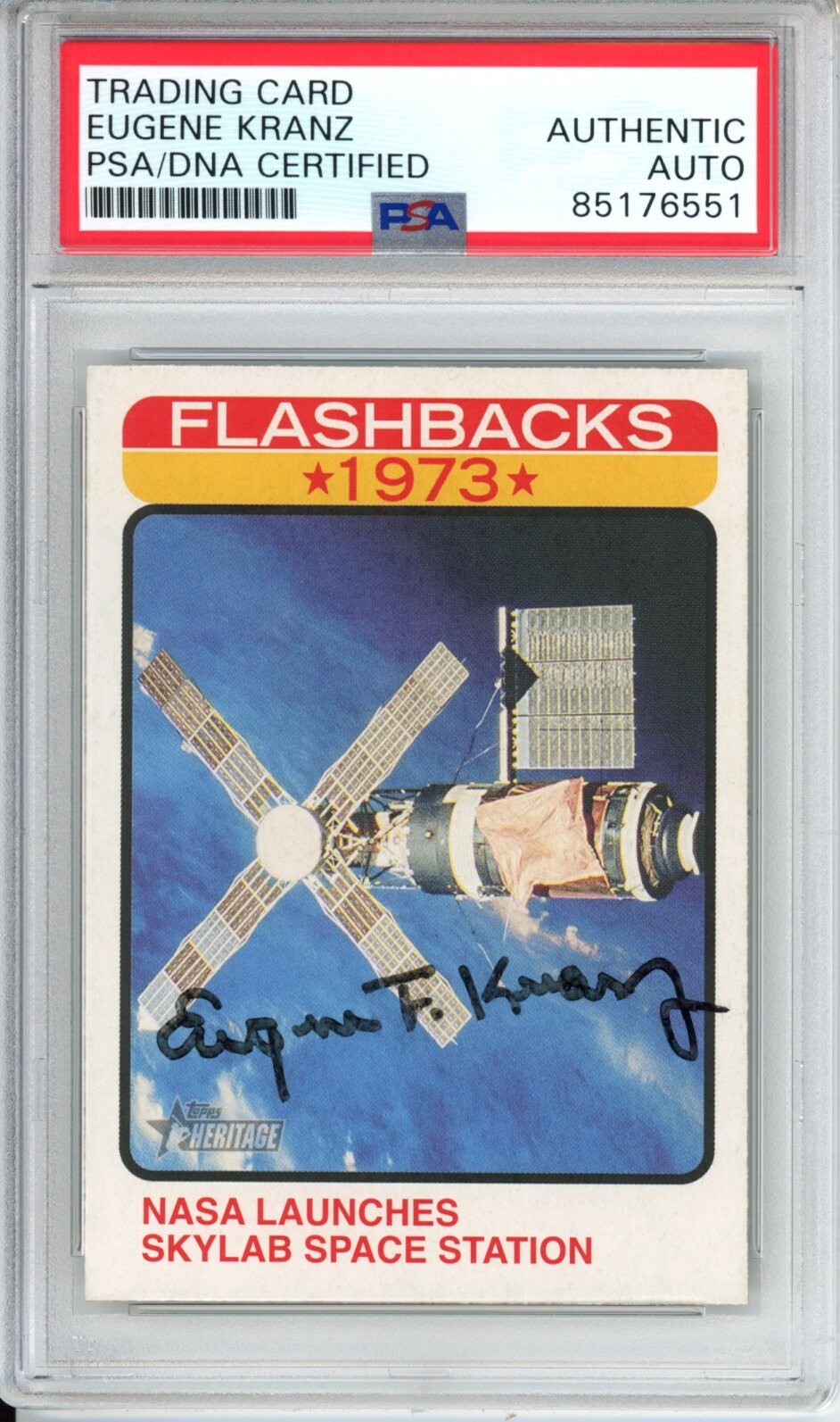 2022 TOPPS HERITAGE GENE EUGENE KRANZ SIGNED PSA DNA COA AUTOGRAPH NASA SPACE