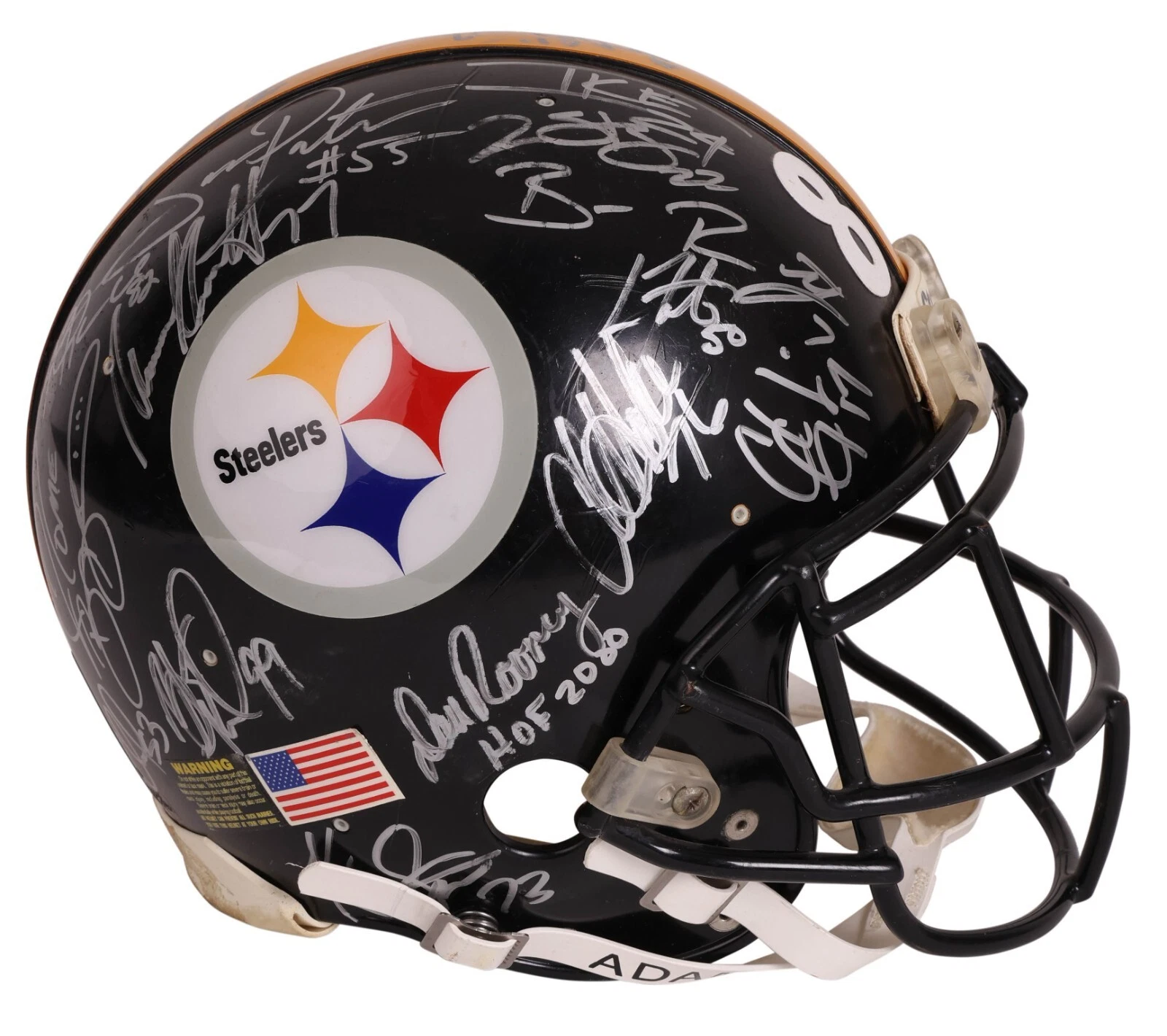 2005 Pittsburgh Steelers Super Bowl Champs Team Signed Game Used Helmet JSA COA