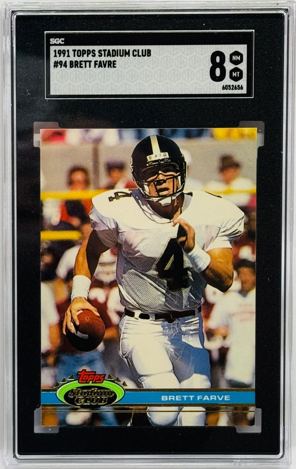 BRETT FAVRE Slabbed Encapsulated 1991 Topps Stadium Club Card SGC 8 #94