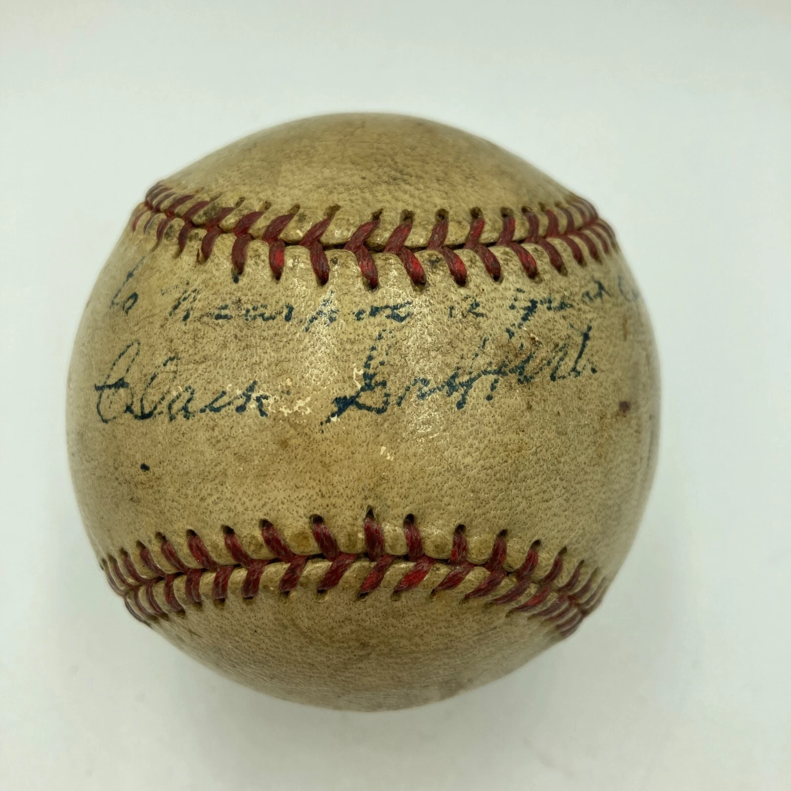 Clark Griffith Single Signed Vintage Official League Baseball JSA COA