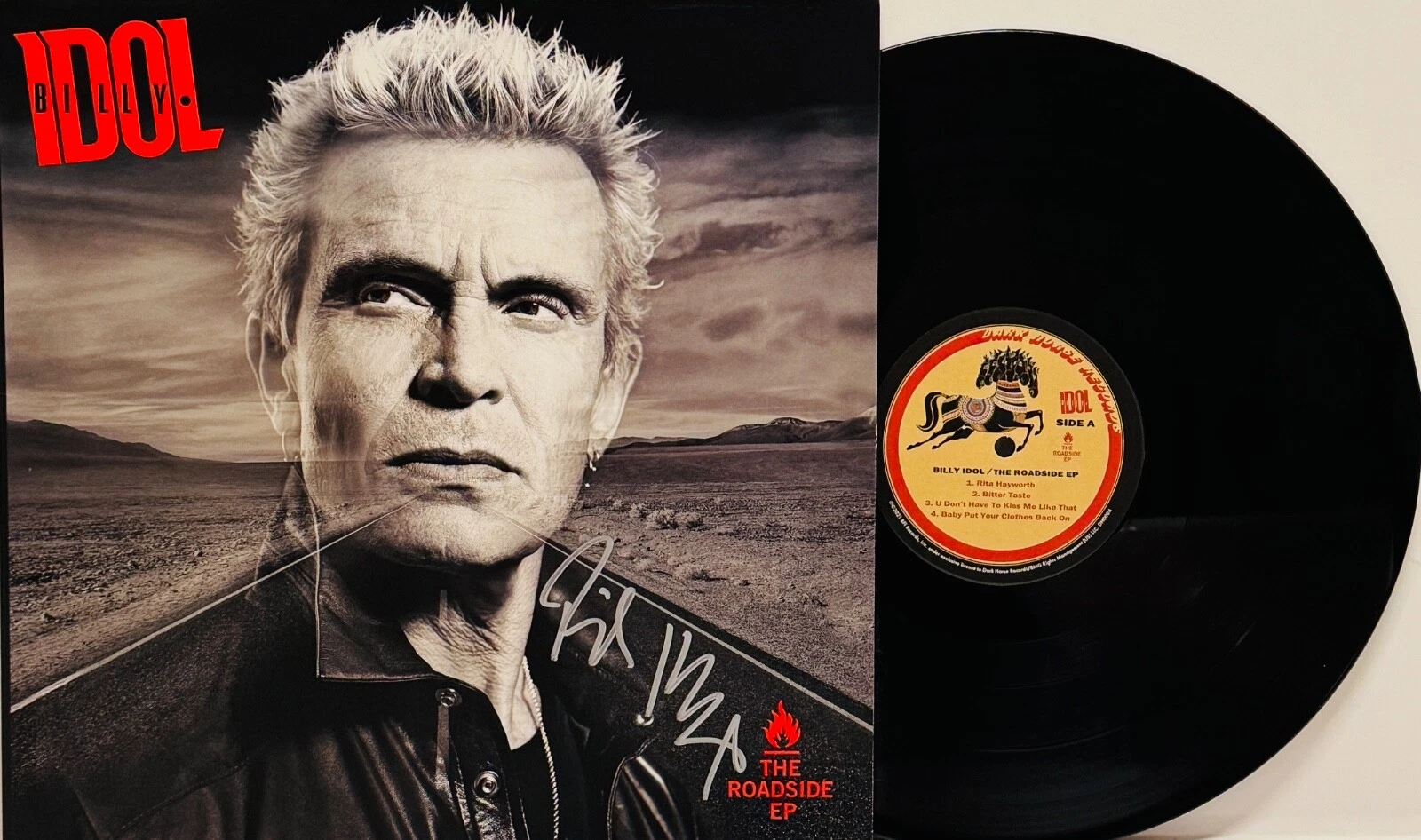 BILLY IDOL Signed Autograph LP Cover 