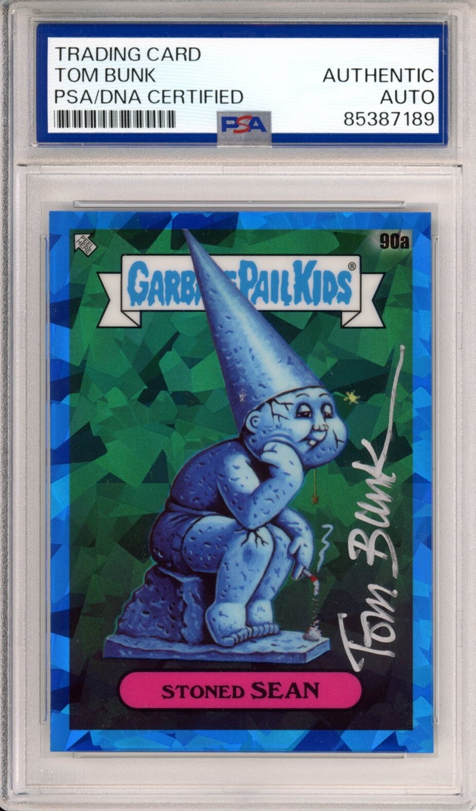 2021 Topps Garbage Pail Kids Sapphire Stoned Sean #90a PSA DNA SIGNED Tom Bunk