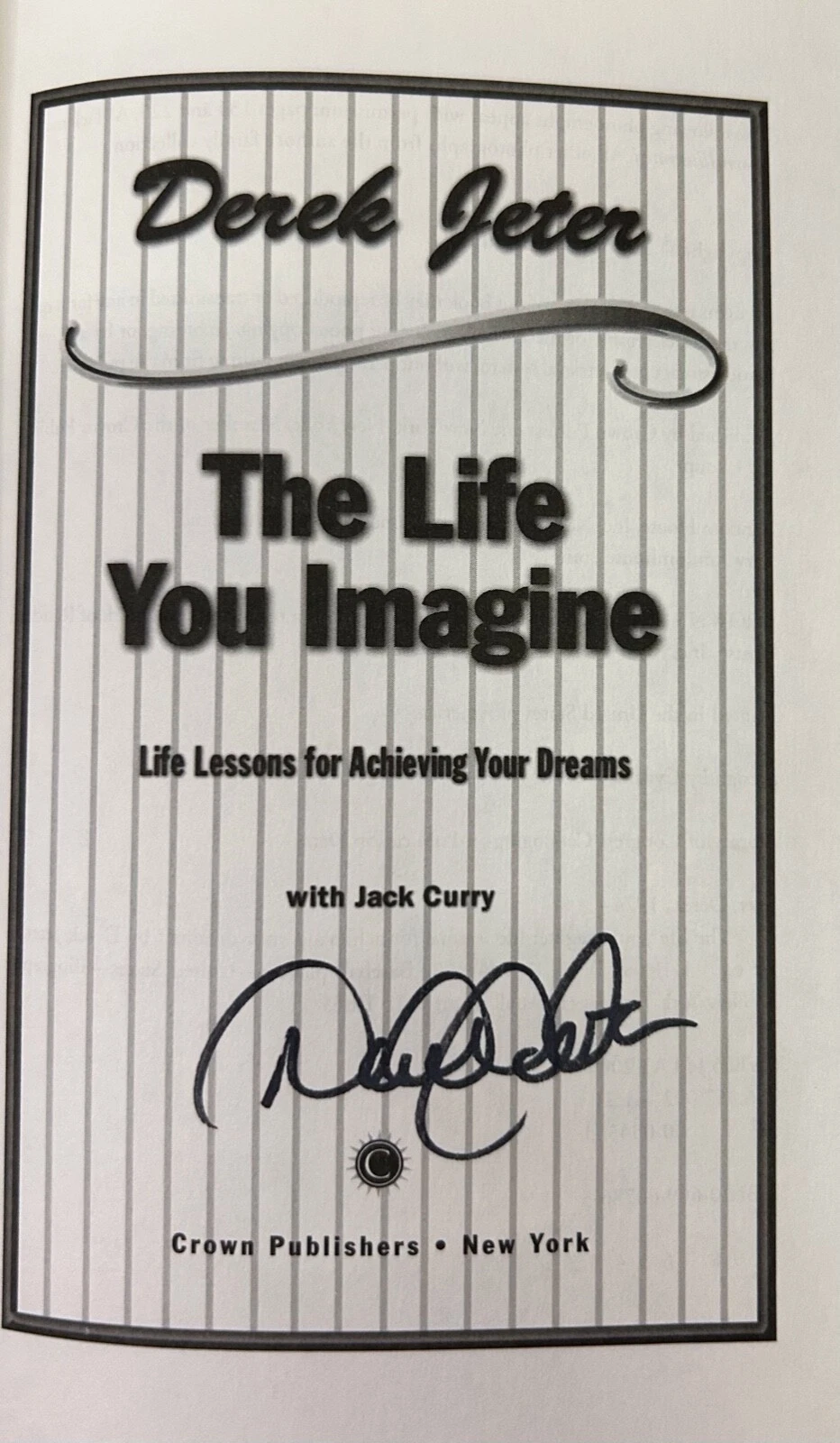 DEREK JETER Signed Autograph Book 