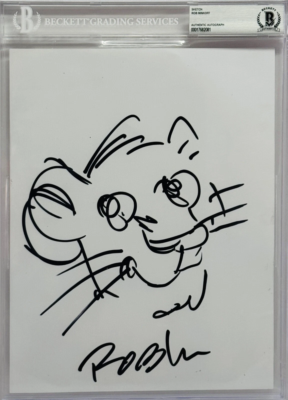 ROB MINKOFF Signed Autograph Slabbed THE LION KING Simba Sketch BAS Beckett