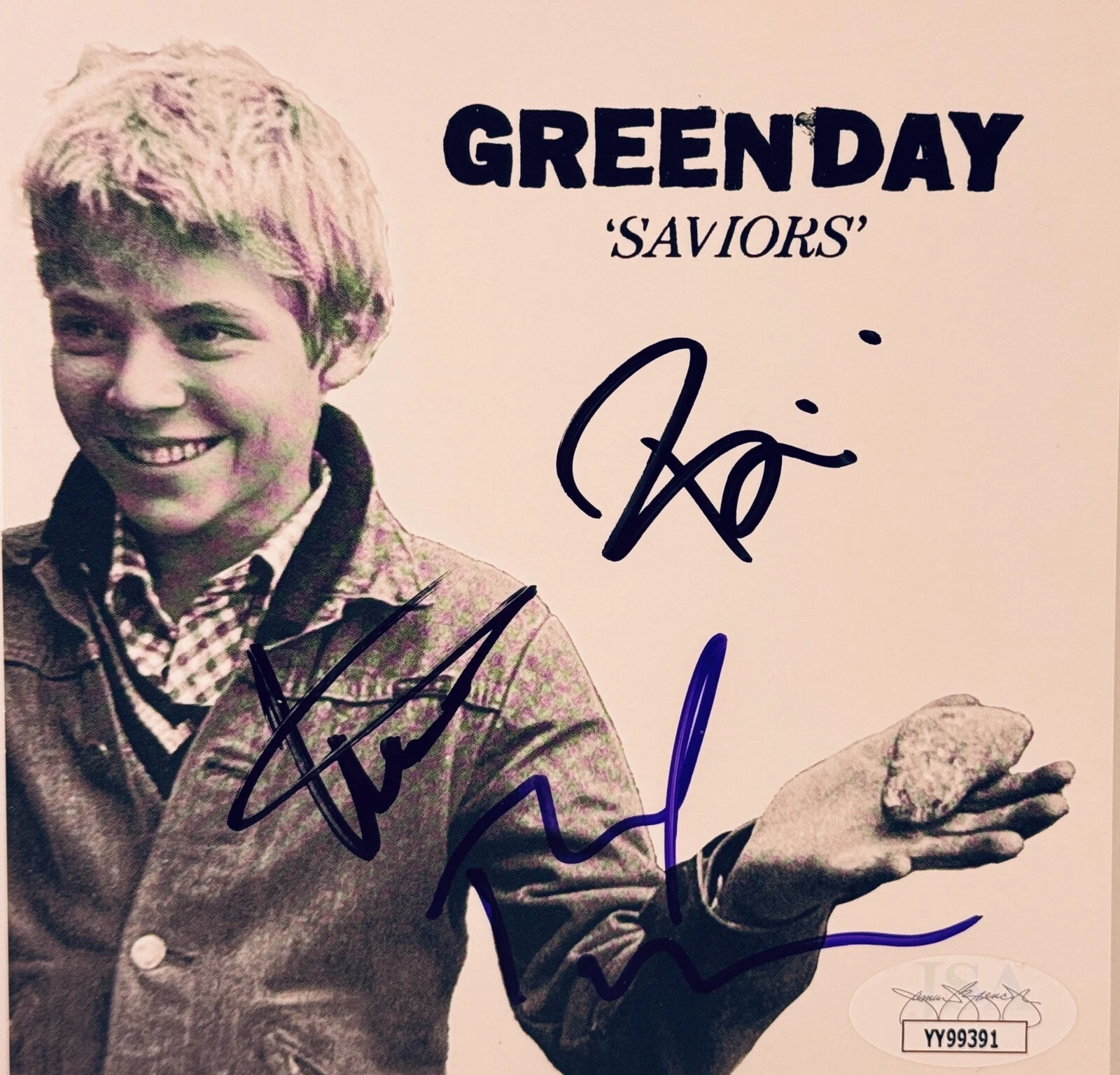 GREEN DAY BJ Armstrong Mike Dirnt Tre Cool Signed CD Insert 