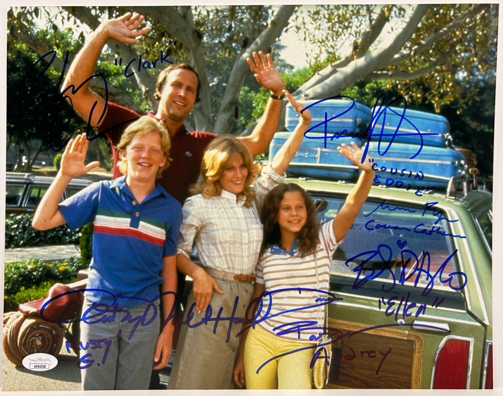 CHEVY CHASE D'ANGELO BARRON +3 NATIONAL LAMPOONS VACATION 11X14 Signed Photo JSA