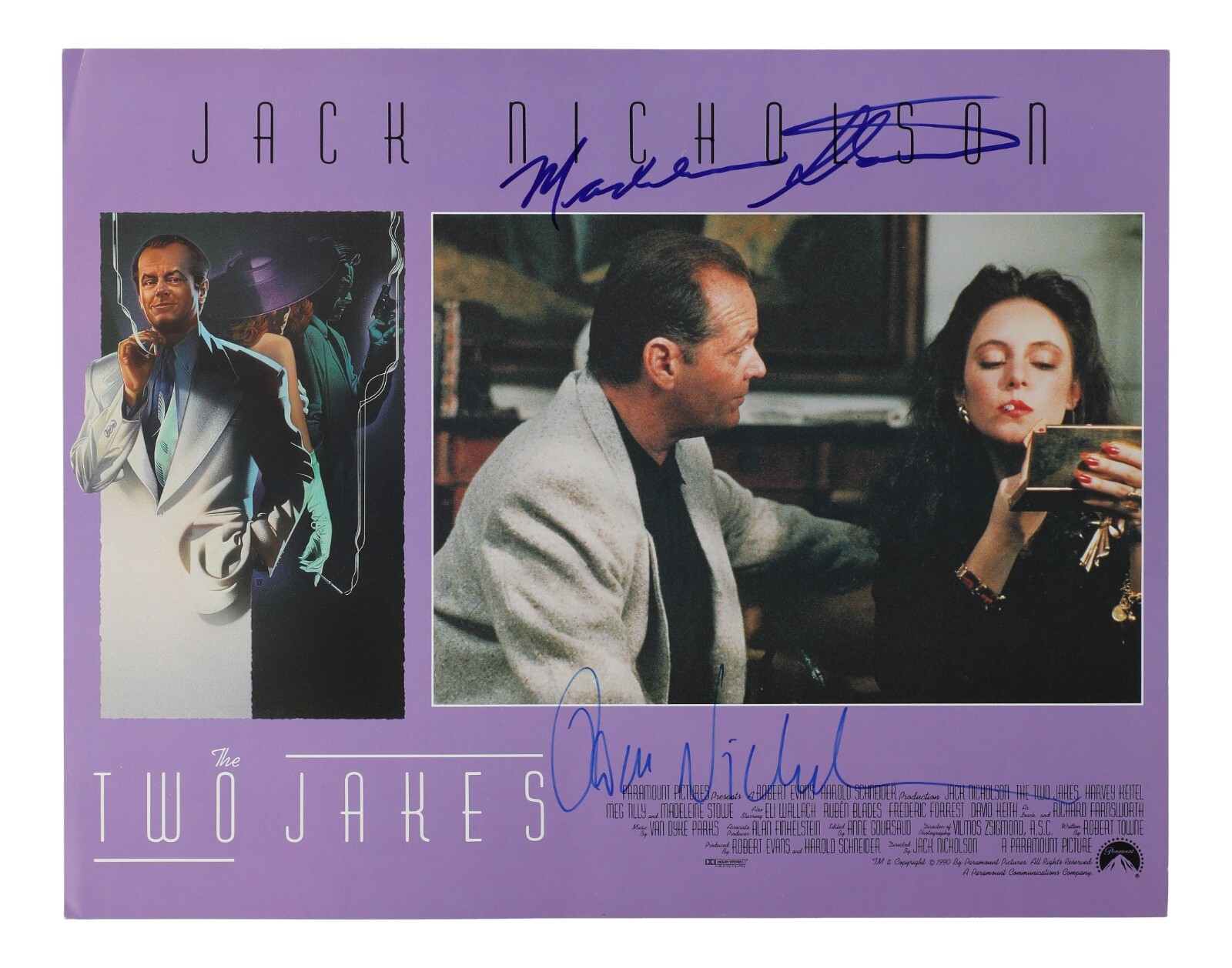 Jack Nicholson Madeleine Signed 