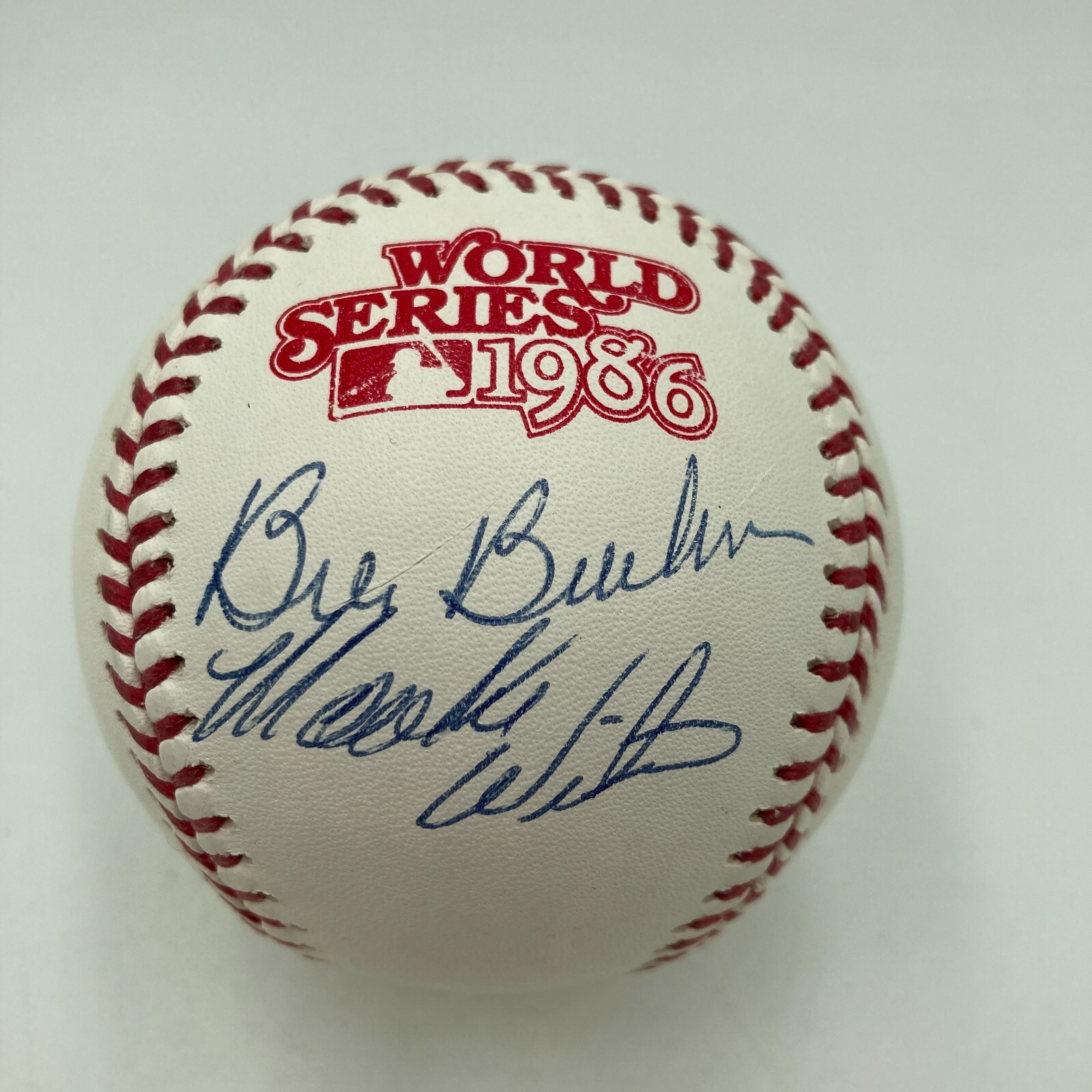 Bill Buckner & Mookie Wilson Signed 1986 World Series Baseball Steiner & MLB