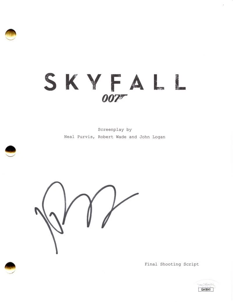 Javier Bardem Signed Autograph James Bond Skyfall Full Script Screenplay JSA COA