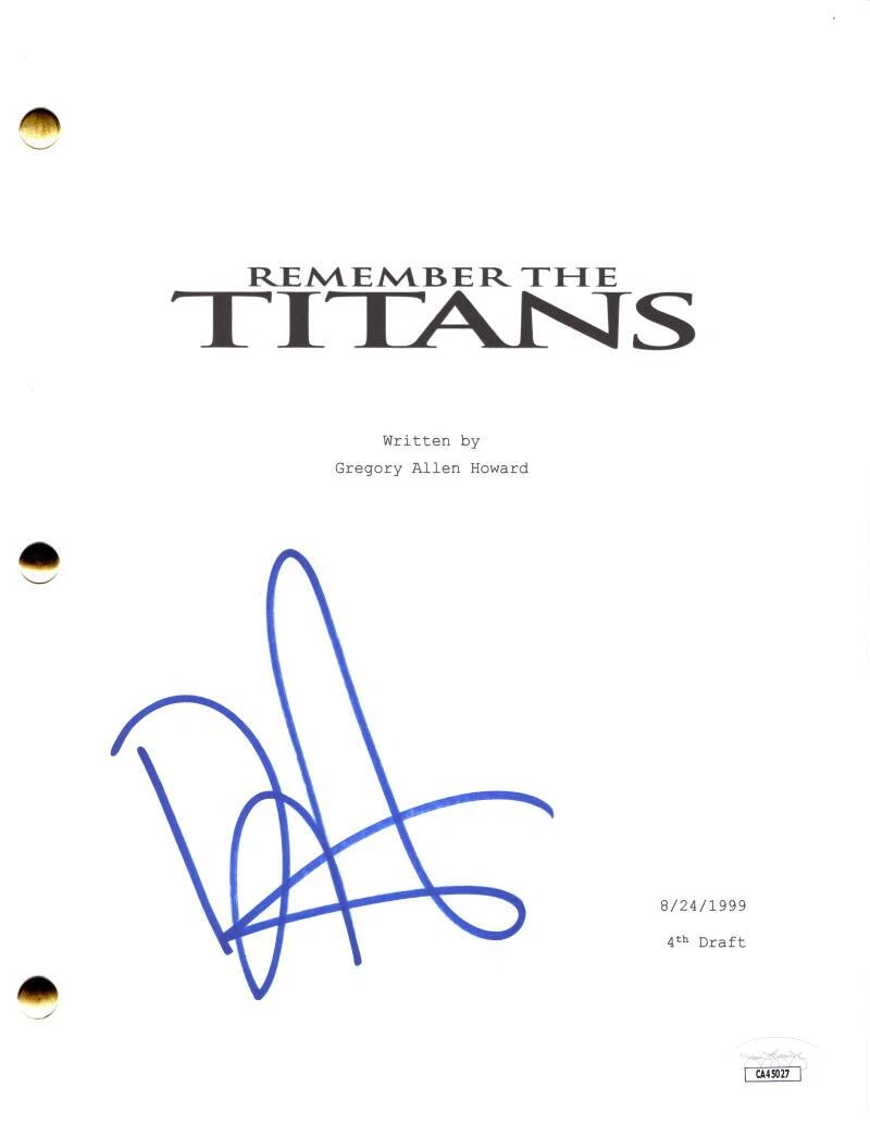 Denzel Washington Signed Autograph Remember the Titans Full Movie Script JSA COA