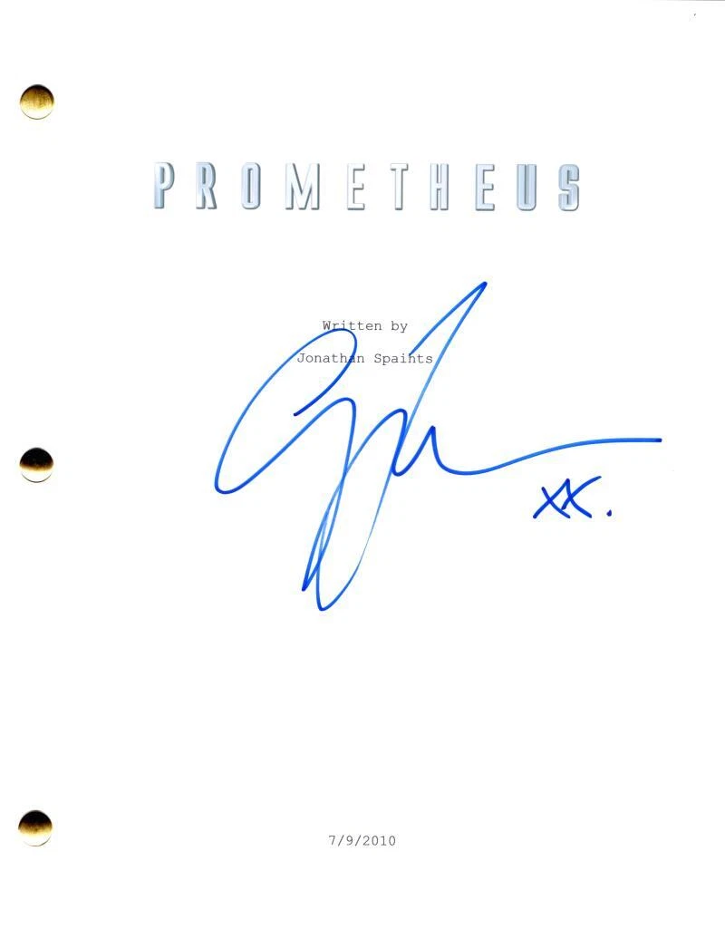 Guy Pearce Signed Autograph Prometheus Movie Script Screenplay - Peter Weyland