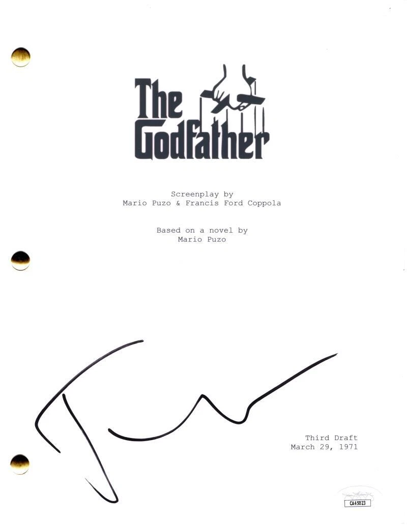 Francis Ford Coppola Signed Autograph The Godfather Full Movie Script JSA COA