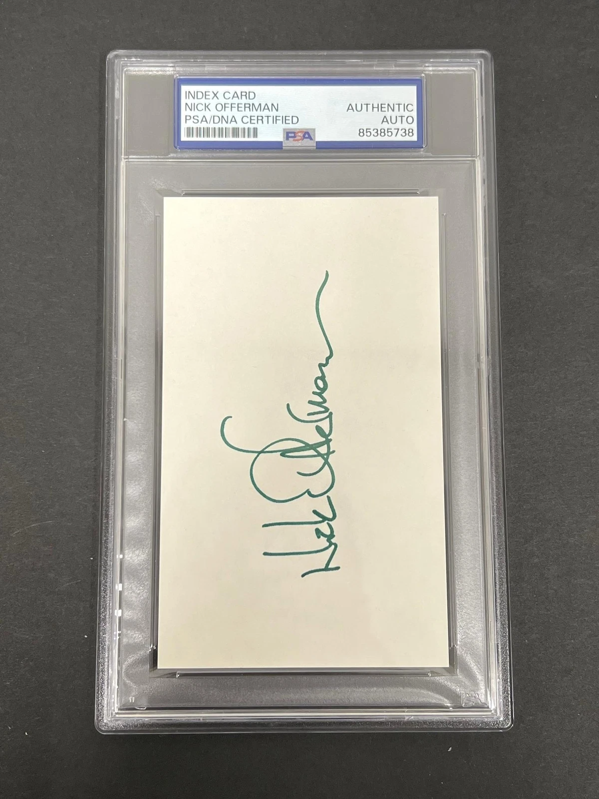 Nick Offerman signed Index Card PSA/DNA slabbed AUTO Parks and Rec