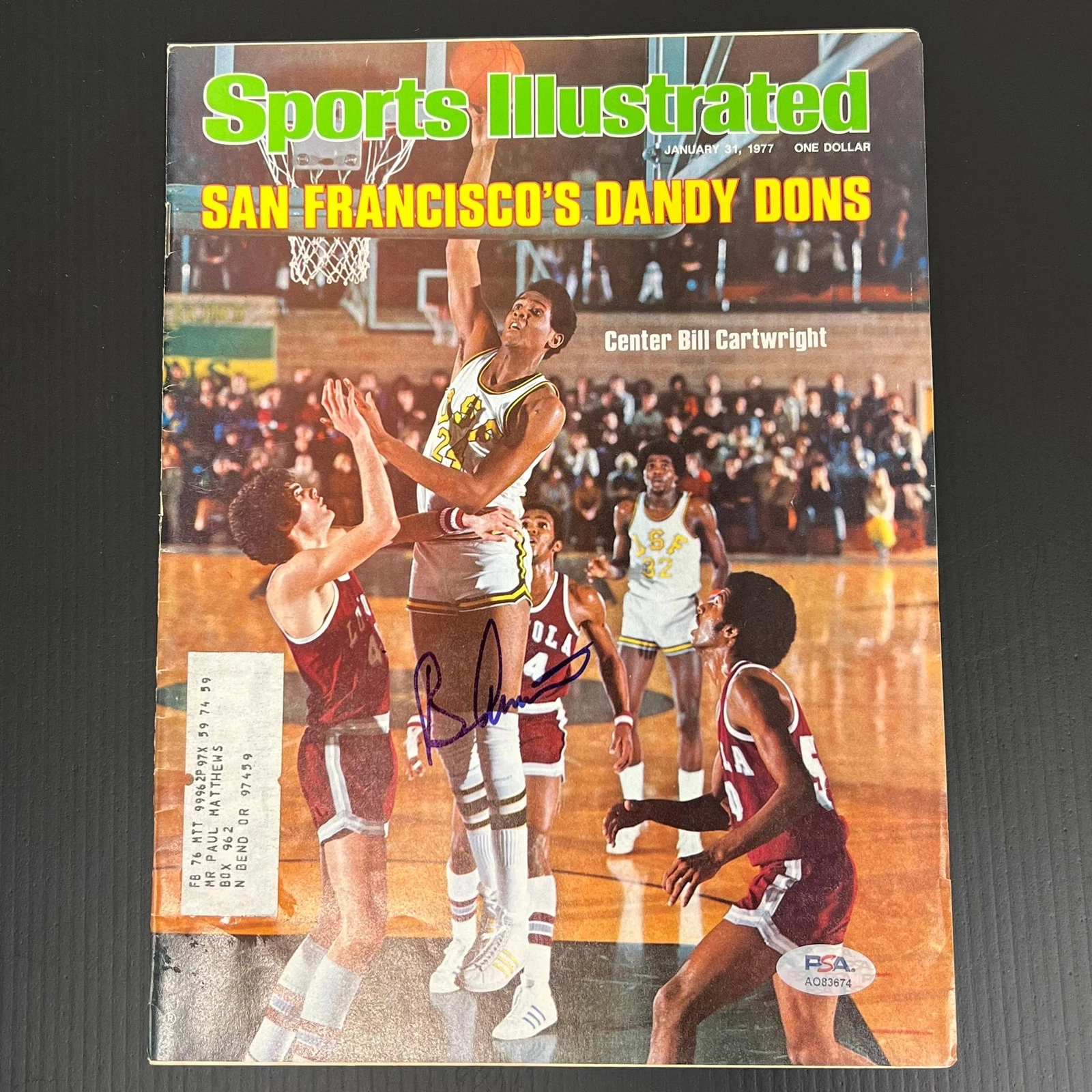 BILL CARTWRIGHT SIGNED SI MAGAZINE PSA/DNA USF AUTOGRAPHED COLLECTIBLE MEMORABILIA