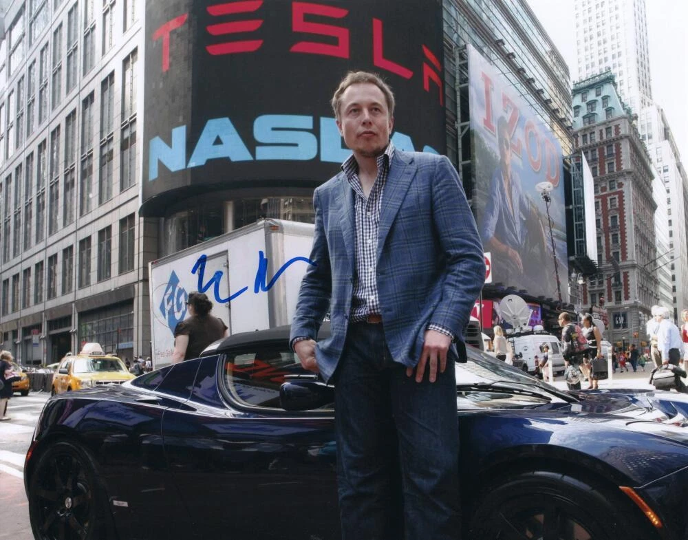 Elon Musk Signed Autograph 11x14 Photo - Tesla SpaceX Doge w/ JSA ACOA COA